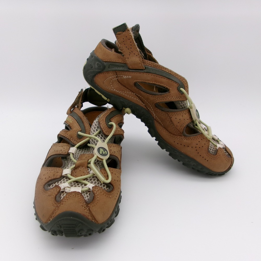 Merrell Chameleon Arc Web Tan Lime Hiking Sandals Vibram Womens 7.5 J87234